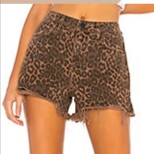 Alexander Wang distressed leopard shorts size 27